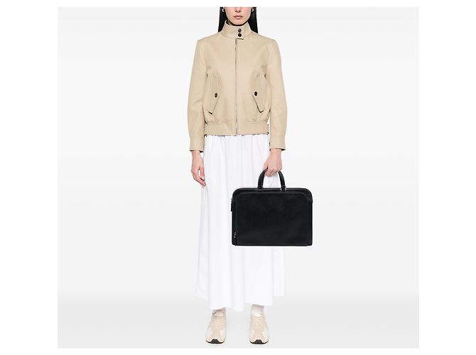 Prada Cartella da viaggio in pelle Saffiano nera con tasca frontale con zip Nero - vista 6