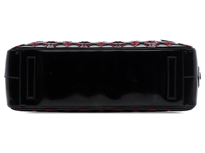 Borsetta Prada in pelle Spazzolato nera con applicazione geometrica Nero - vista 3