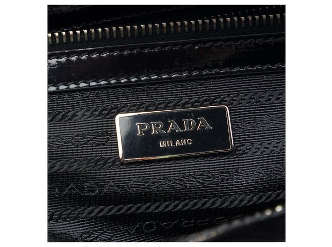 Borsetta Prada in pelle Spazzolato nera con applicazione geometrica Nero - vista 5