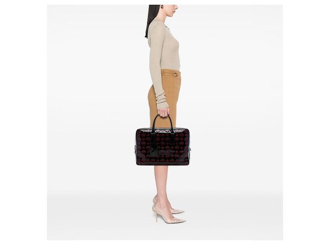 Borsetta Prada in pelle Spazzolato nera con applicazione geometrica Nero - vista 6