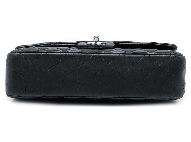 Chanel Black Medium Classic Lambskin Double Flap Nero - vista 3