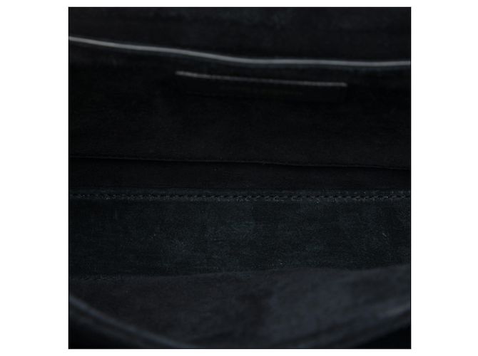 Borsa Bellechasse Saint Laurent in pelle di vitello nera e camoscio leopardato Medium - vista 4