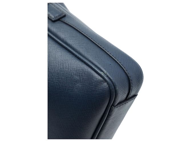 Borsa business Prada Blue Saffiano Blu navy - vista 6