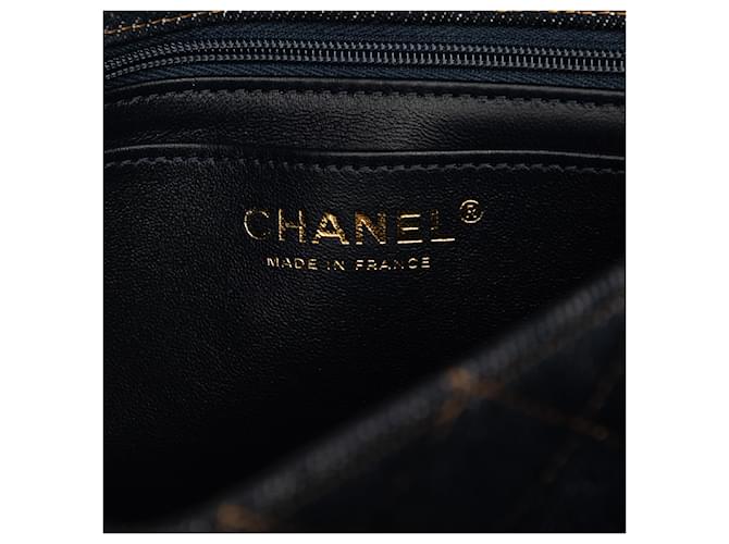 Chanel Blue Mini Rectangular Quilted Denim Flap Blu scuro - vista 5