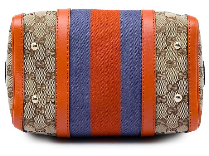 Bolsa Boston Gucci Small GG Canvas Web Joy Bege - vista 3