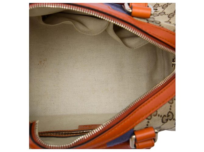 Bolsa Boston Gucci Small GG Canvas Web Joy Bege - vista 4