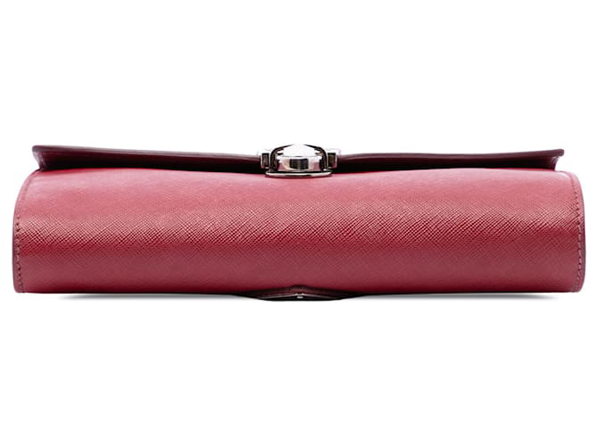 Clutch Prada Red Saffiano Envelope Pushlock Rosso - vista 3