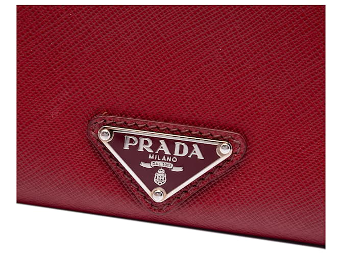 Clutch Prada Red Saffiano Envelope Pushlock Rosso - vista 5