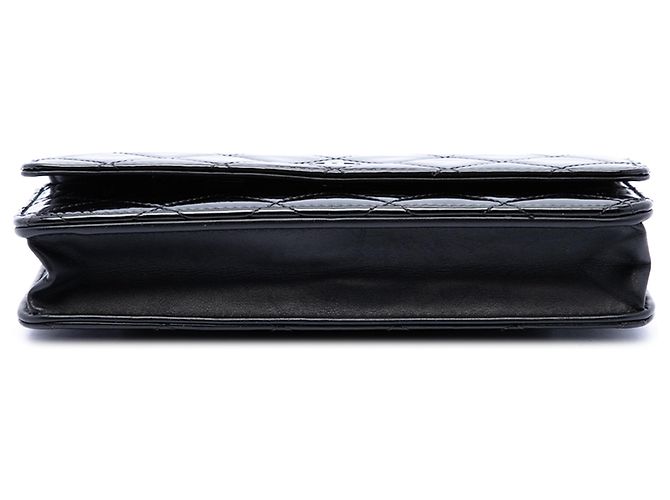 Portafoglio Chanel Black CC Quilted Patent Wallet On Chain Nero - vista 3