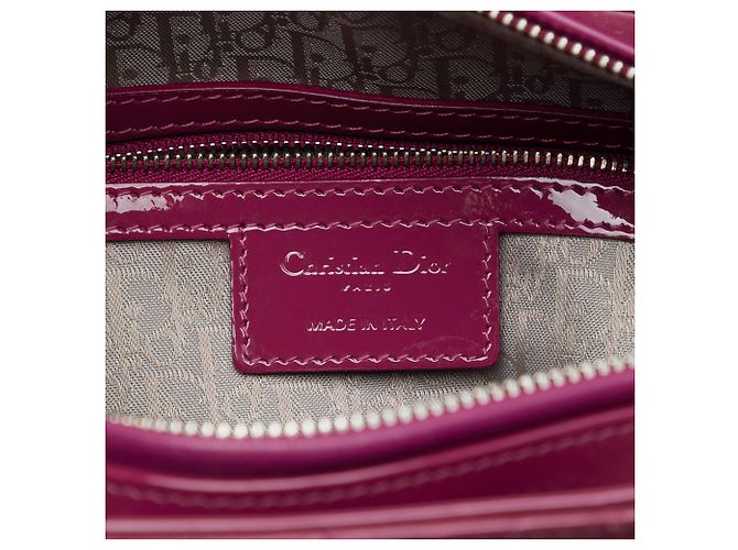 Dior Purple Large Patent Cannage Lady Dior Porpora - vista 5
