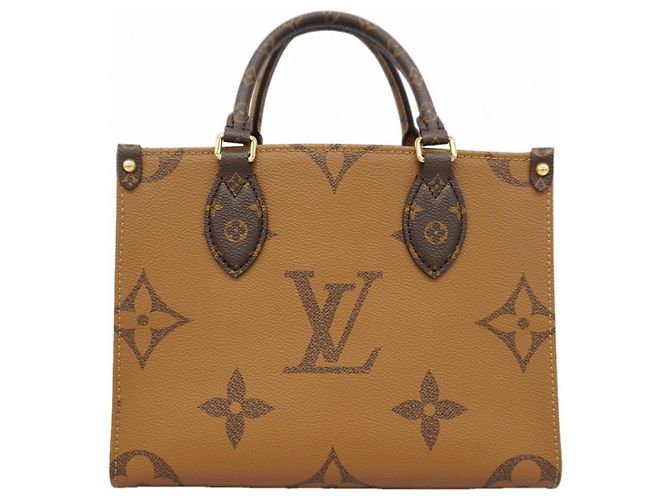 Borsa Louis Vuitton Monogram Giant Reverse OnTheGo PM Marrone - vista 10