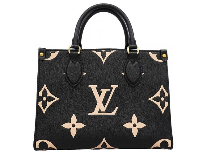 Sac à main Louis Vuitton Monogram Empreinte Bicolor OnTheGo PM Noir Beige - vue 11