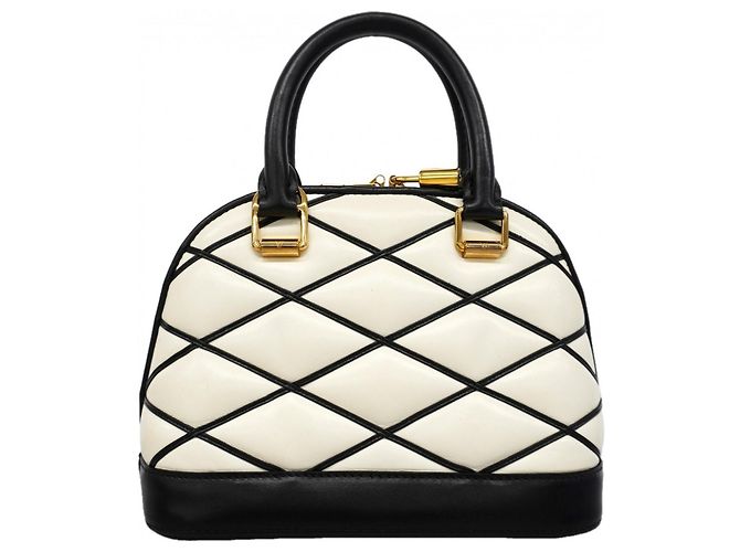Louis Vuitton Alma BB Maltage Handtasche Schwarz Weiß - Ansicht 11