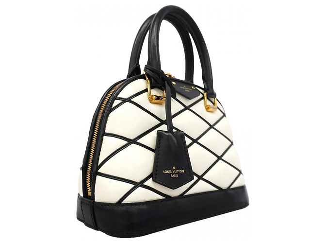Louis Vuitton Alma BB Maltage Handtasche Schwarz Weiß - Ansicht 2