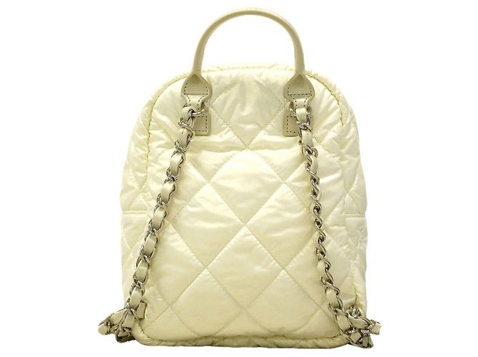 Zaino Chanel Neige in nylon bianco - vista 10