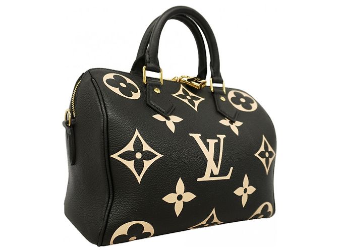 Borsa Louis Vuitton Monogram Empreinte Bicolor Speedy Bandoulière 25 Nero Beige - vista 2