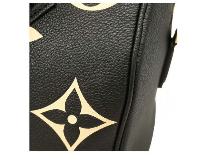 Borsa Louis Vuitton Monogram Empreinte Bicolor Speedy Bandoulière 25 Nero Beige - vista 6