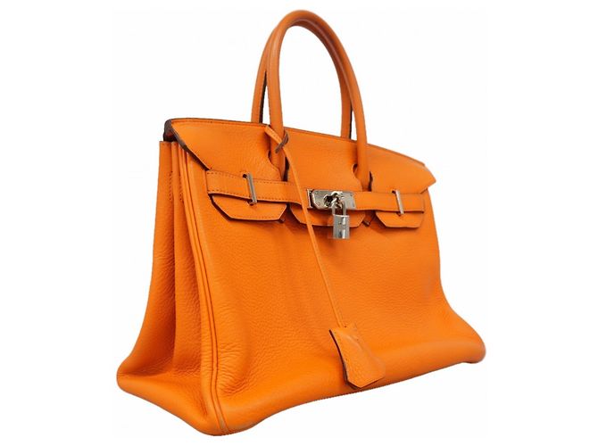 Hermès Borsa Hermes Birkin 30 in pelle Togo Orange Arancione - vista 2
