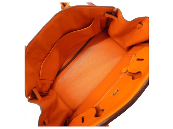 Hermès Borsa Hermes Birkin 30 in pelle Togo Orange Arancione - vista 4