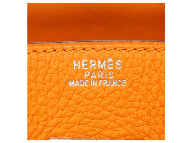 Hermès Borsa Hermes Birkin 30 in pelle Togo Orange Arancione - vista 5