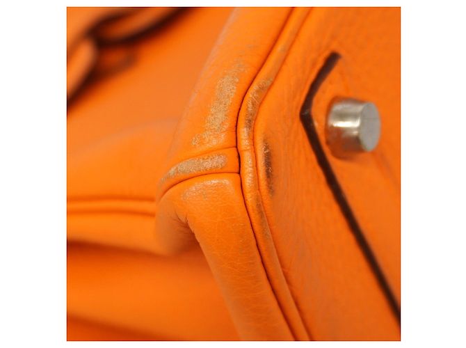Hermès Borsa Hermes Birkin 30 in pelle Togo Orange Arancione - vista 6