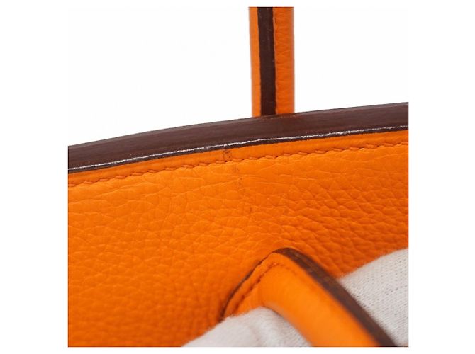 Hermès Borsa Hermes Birkin 30 in pelle Togo Orange Arancione - vista 9