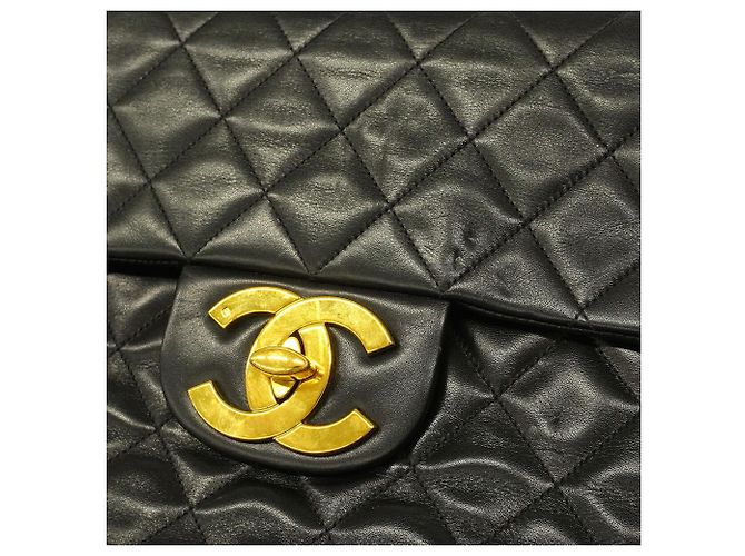 Borsa a tracolla Chanel in pelle d'agnello nera Nero - vista 10