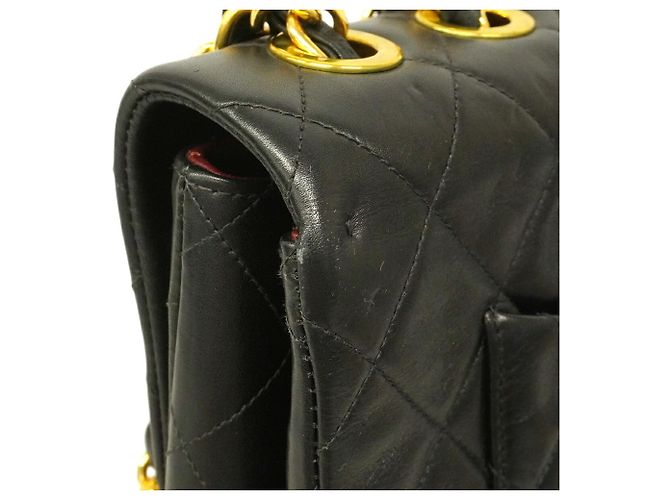 Borsa a tracolla Chanel in pelle d'agnello nera Nero - vista 7