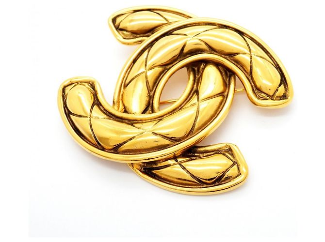 Broche Chanel plaquée or Doré - vue 2