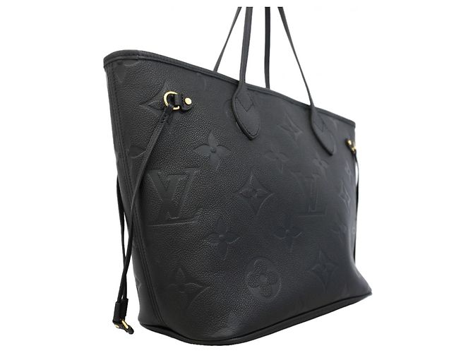 Borsa Tote Louis Vuitton Monogram Empreinte Neverfull MM Nero - vista 2