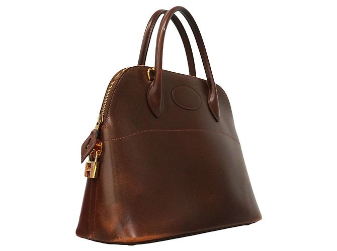 Hermès Borsa Hermes Bolide 31 in pelle di vitello Box Brûlée Marrone - vista 2