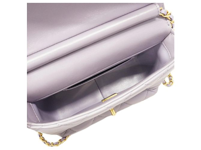 Borsa a tracolla con catena Chanel Matelassé Porpora - vista 4