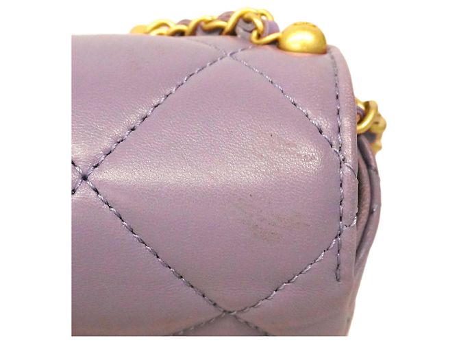 Borsa a tracolla con catena Chanel Matelassé Porpora - vista 7