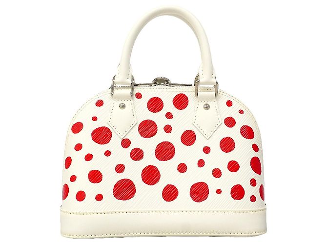 Borsa Louis Vuitton Alma BB Epi Bianco Rosso - vista 9