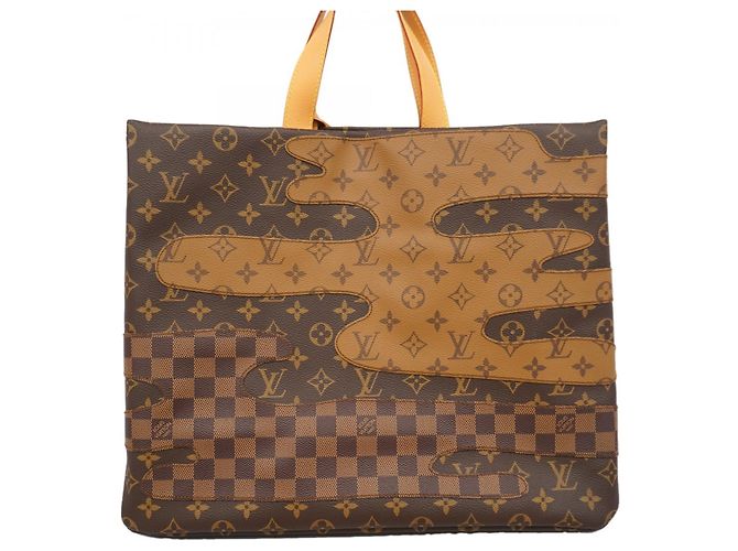 Louis Vuitton Monogram Landscape Shopper Tote MM Marrone - vista 9