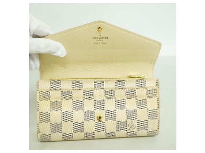 Sarah Louis Vuitton Damier Azur Langbeutel Weiß - Ansicht 9