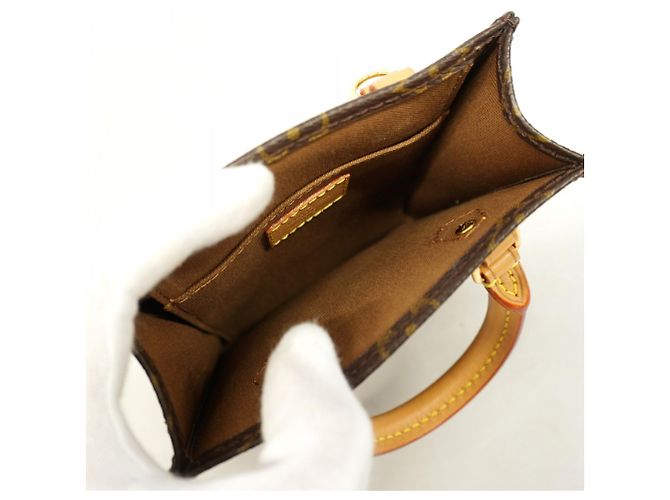 Louis Vuitton Monogram Petite Sac Plat Handtasche Braun - Ansicht 4