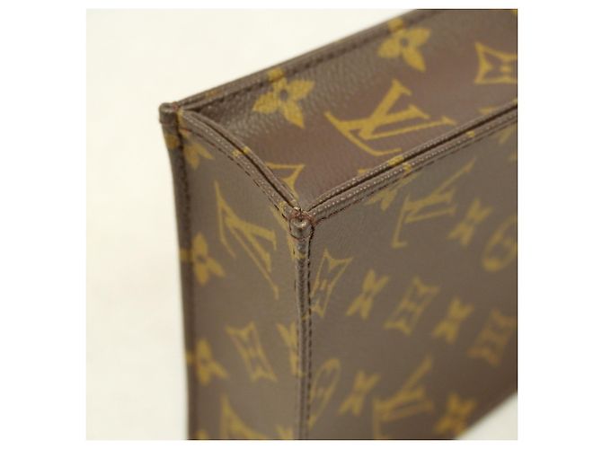 Louis Vuitton Monogram Petite Sac Plat Handtasche Braun - Ansicht 7