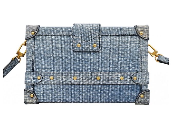Borsa a tracolla Louis Vuitton Petite Malle Blu - vista 9