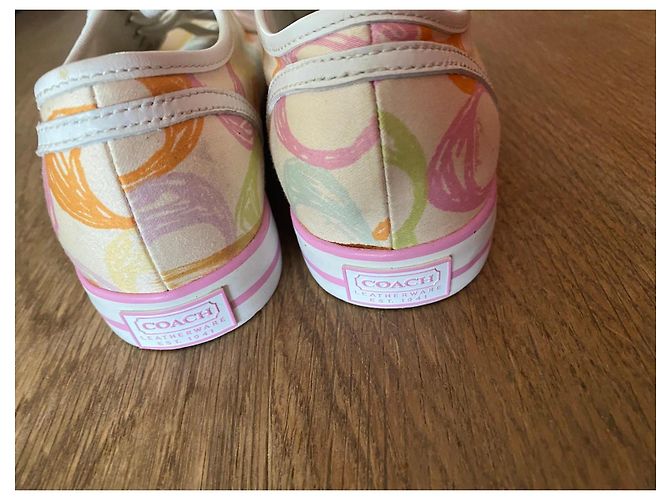 Sneakers Coach in tela multicolore Rosa Verde Arancione Crudo Giallo - vista 2