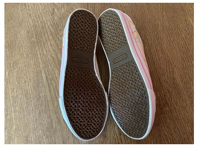 Sneakers Coach in tela multicolore Rosa Verde Arancione Crudo Giallo - vista 4
