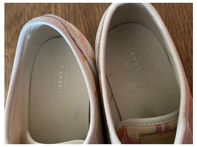 Sneakers Coach in tela multicolore Rosa Verde Arancione Crudo Giallo - vista 5