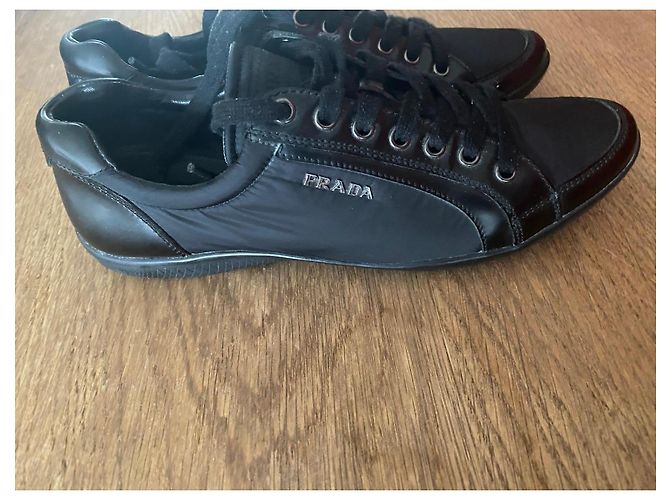 Sneakers Prada in pelle e nylon nero - vista 7