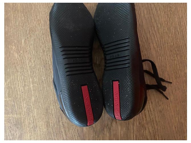 Sneakers Prada in pelle e nylon nero - vista 8