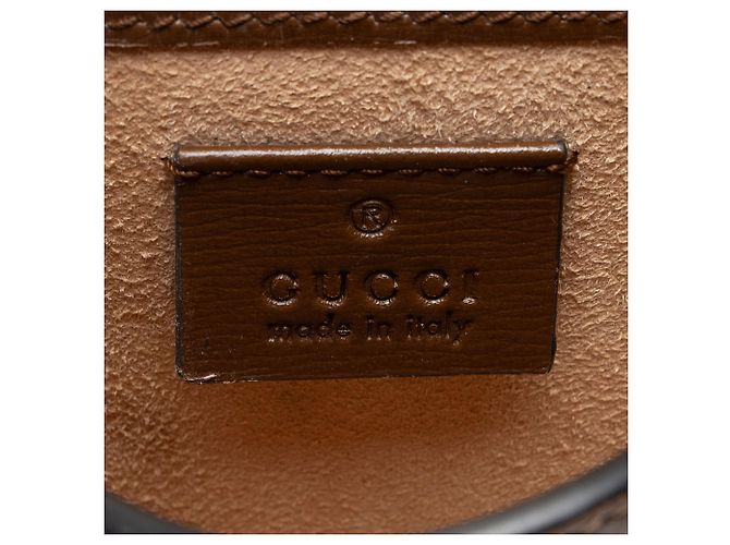 Borsa a tracolla mini verticale Gucci GG Supreme Horsebit 1955 Marrone Beige - vista 8