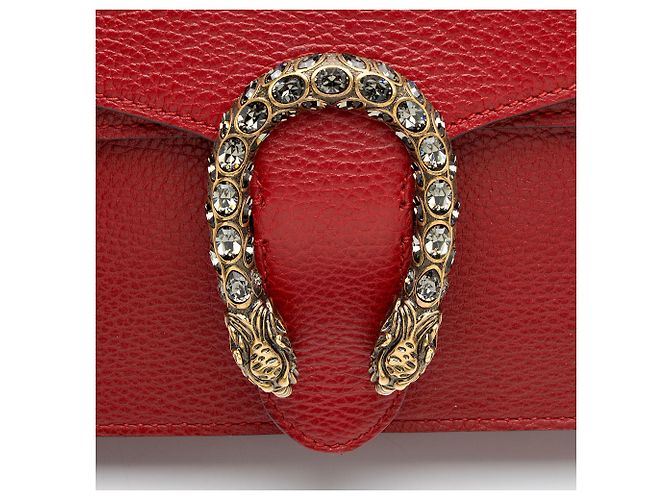 Borsa a tracolla Dionysus Medium in pelle e cristalli Gucci Rosso - vista 10