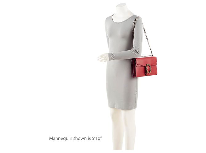 Borsa a tracolla Dionysus Medium in pelle e cristalli Gucci Rosso - vista 5