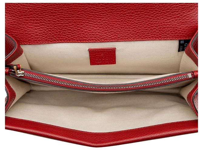 Borsa a tracolla Dionysus Medium in pelle e cristalli Gucci Rosso - vista 7