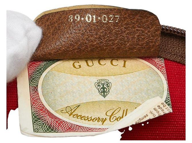 Pochette Gucci Old Gucci in PVC e pelle Marrone - vista 10
