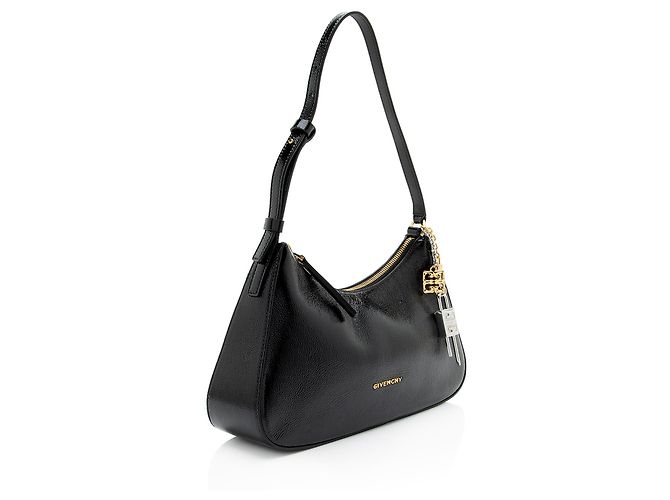 Bolsa de Ombro Small Lucky Lock em Couro Patente Grão Givenchy Preto - vista 2